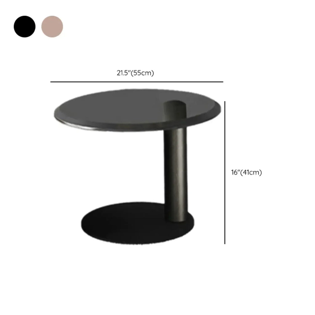Tray Top Wood Walnut Abstract Base Round Coffee Table