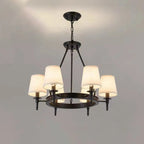 America Country Ring Fabric Lampshade Black Chandelier