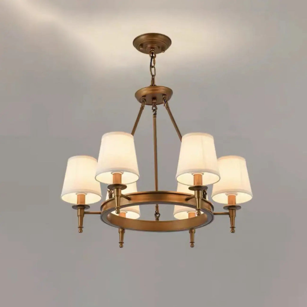 America Country Ring Fabric Lampshade Black Chandelier