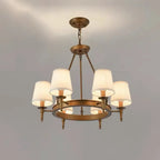America Country Ring Fabric Lampshade Black Chandelier