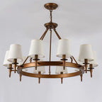 America Country Ring Fabric Lampshade Black Chandelier