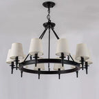 America Country Ring Fabric Lampshade Black Chandelier