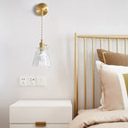 Elegant Cylinderial Gold Glass Wall Sconce