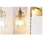 Elegant Cylinderial Gold Glass Wall Sconce