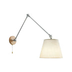 Cylinder Beige Swing Arm Wall Light for Learning Space