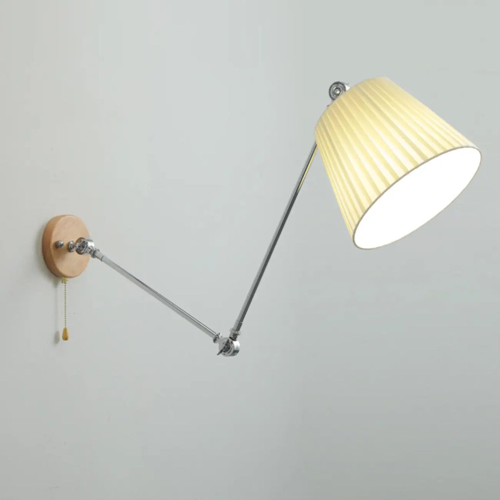 Cylinder Beige Swing Arm Wall Light for Learning Space