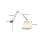 Cylinder Beige Swing Arm Wall Light for Learning Space