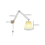 Cylinder Beige Swing Arm Wall Light for Learning Space