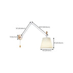 Cylinder Beige Swing Arm Wall Light for Learning Space