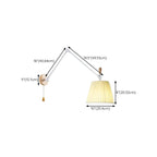 Cylinder Beige Swing Arm Wall Light for Learning Space