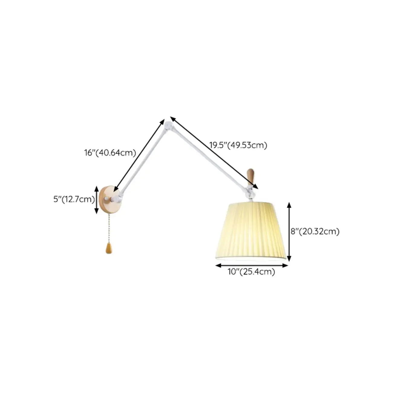 Cylinder Beige Swing Arm Wall Light for Learning Space