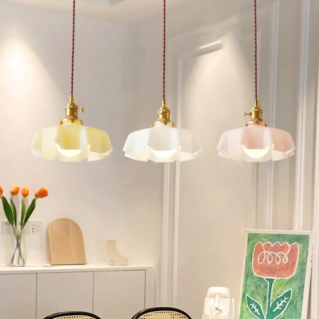 Colorful 3-Light Glass Island Pendant Lights for Kitchen