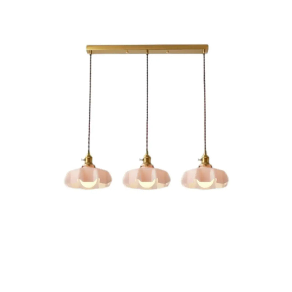 Colorful 3-Light Glass Island Pendant Lights for Kitchen