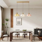 Colorful 3-Light Glass Island Pendant Lights for Kitchen