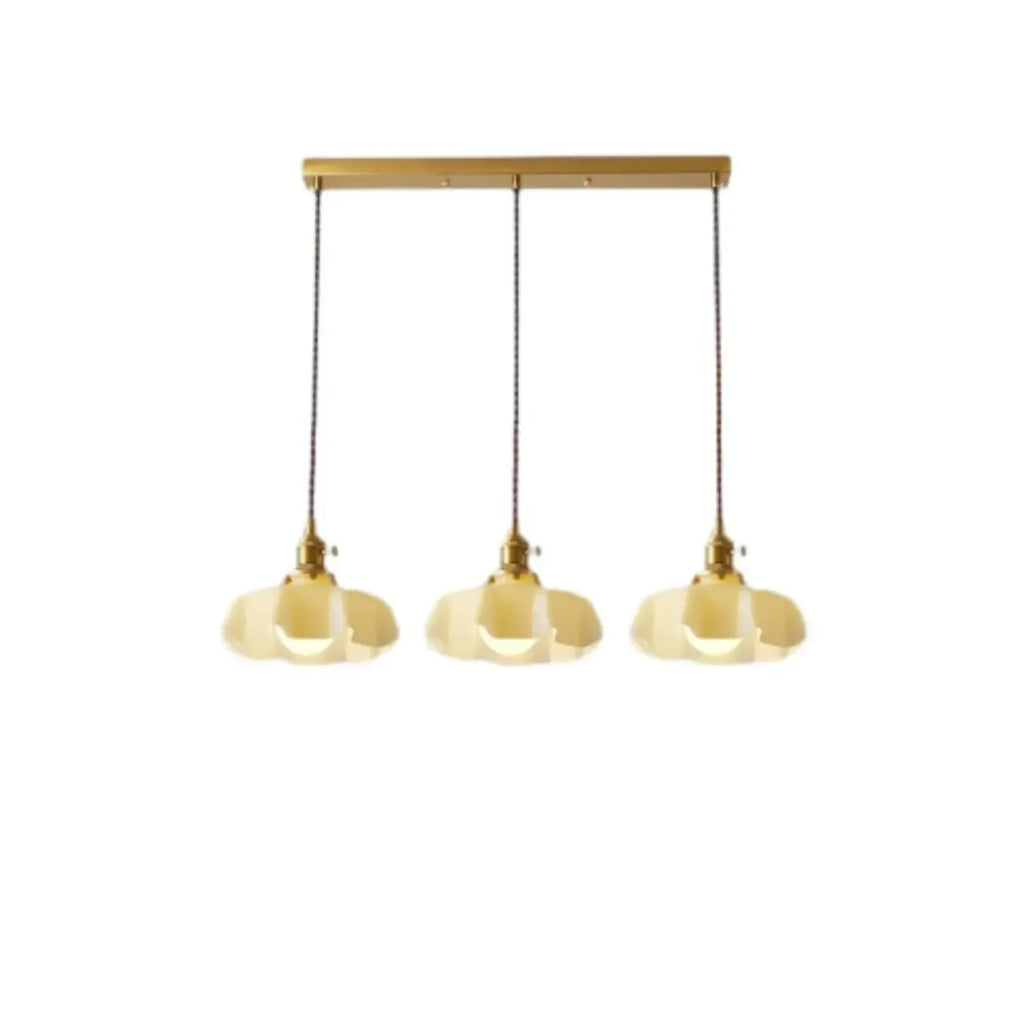 Colorful 3-Light Glass Island Pendant Lights for Kitchen