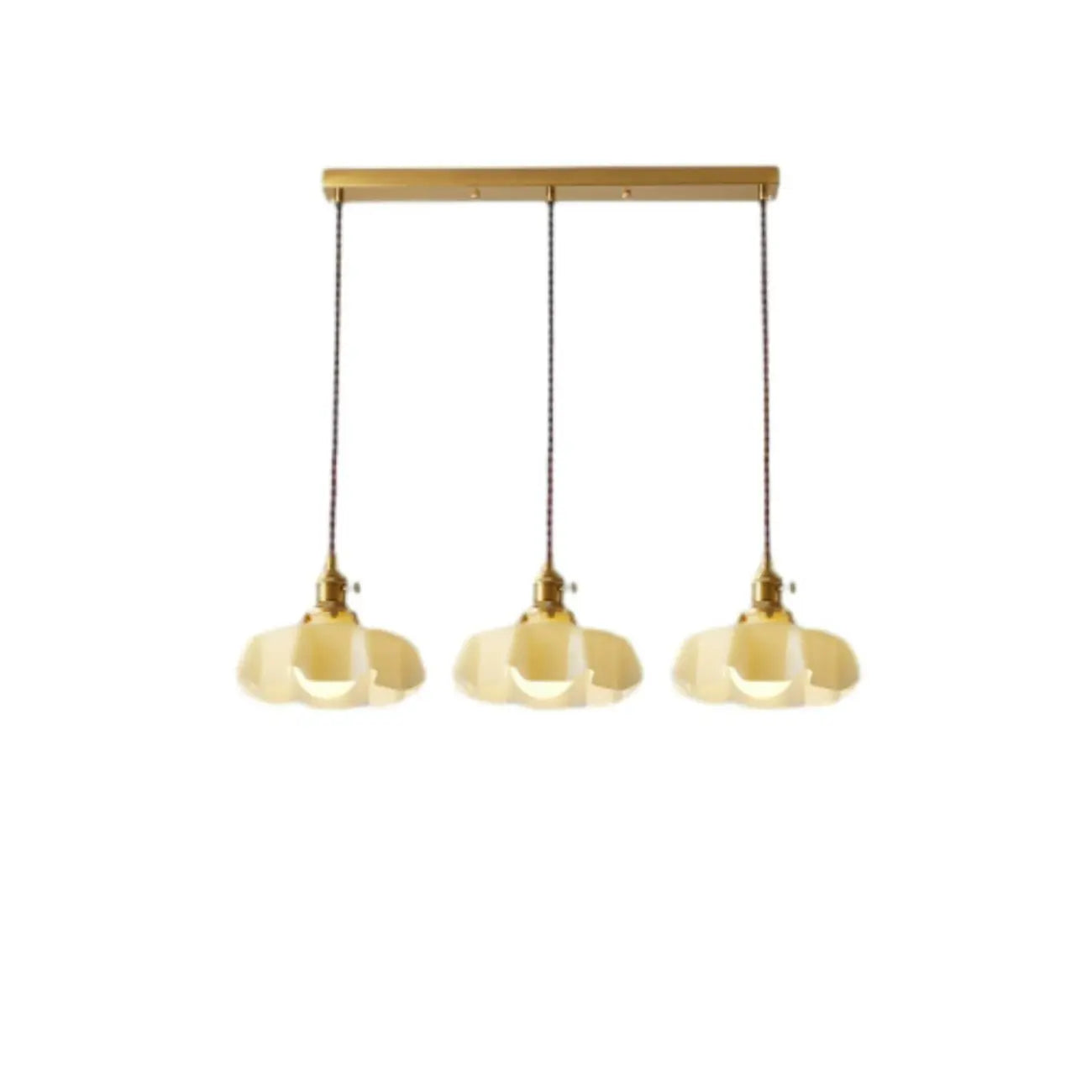 Colorful 3-Light Glass Island Pendant Lights for Kitchen
