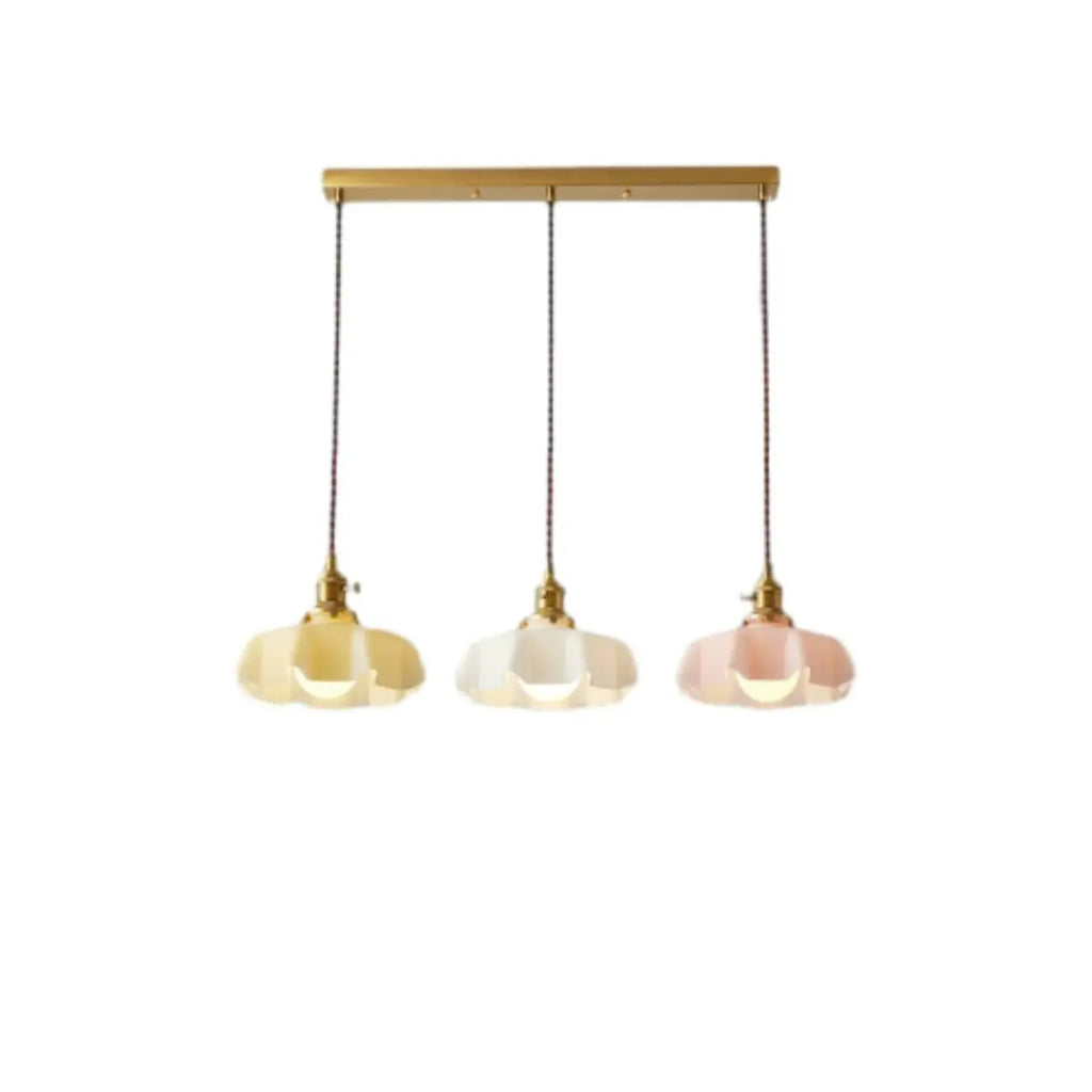 Colorful 3-Light Glass Island Pendant Lights for Kitchen