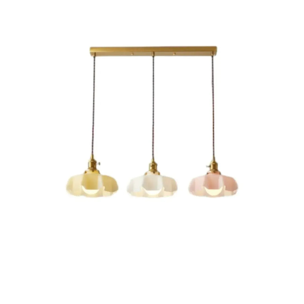 Colorful 3-Light Glass Island Pendant Lights for Kitchen
