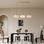 Colorful 3-Light Glass Island Pendant Lights for Kitchen