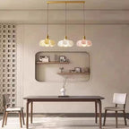 Colorful 3-Light Glass Island Pendant Lights for Kitchen