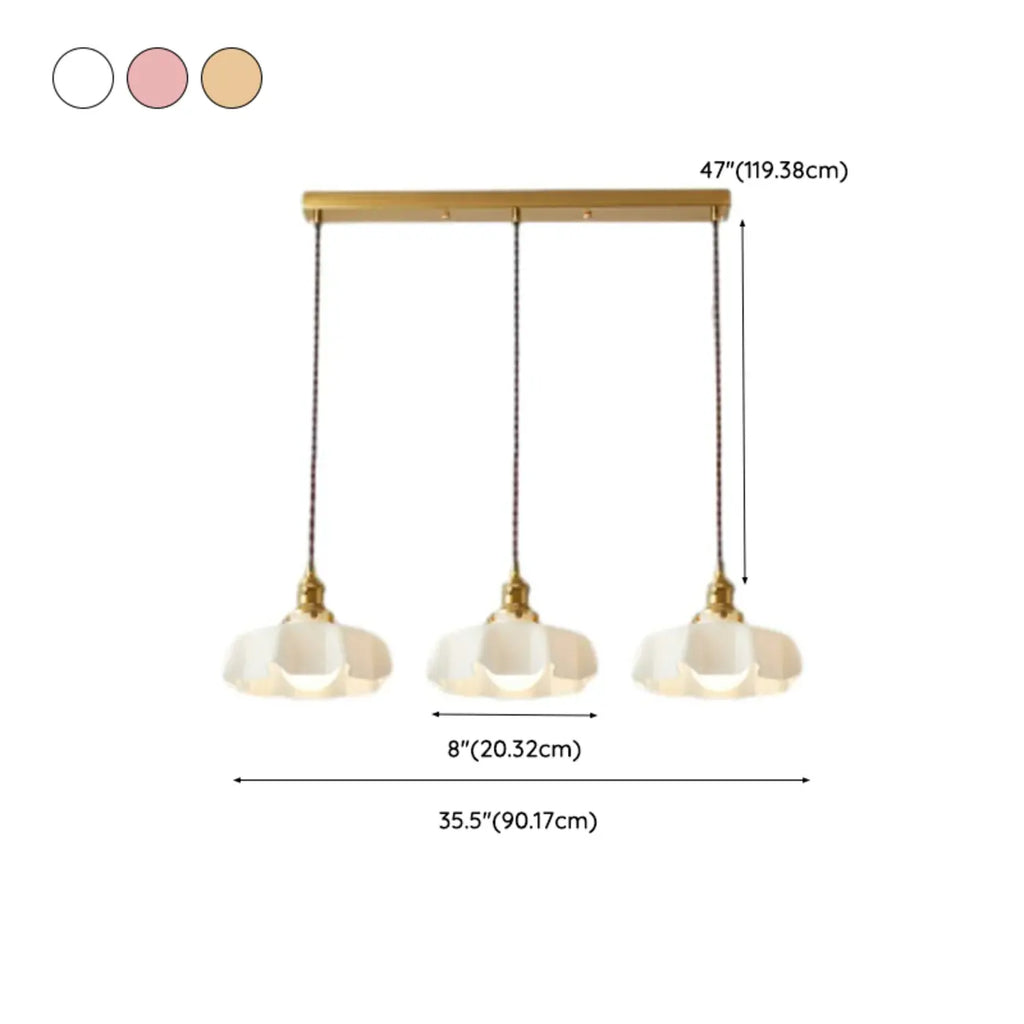 Colorful 3-Light Glass Island Pendant Lights for Kitchen