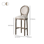 White French Country Solid Wood Counter Bar Stools with Back