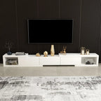 102 White Long Wooden Open Storage TV Stand with Drawers