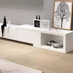 102 White Long Wooden Open Storage TV Stand with Drawers