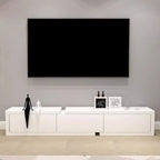 102 White Long Wooden Open Storage TV Stand with Drawers