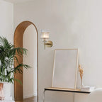 Elegant Gold Glass Wall Sconce with Rotary Switch