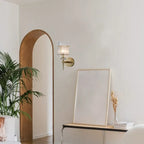 Elegant Gold Glass Wall Sconce with Rotary Switch