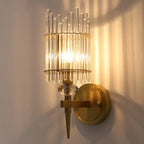 Elegant Gold Glass Wall Sconce with Rotary Switch