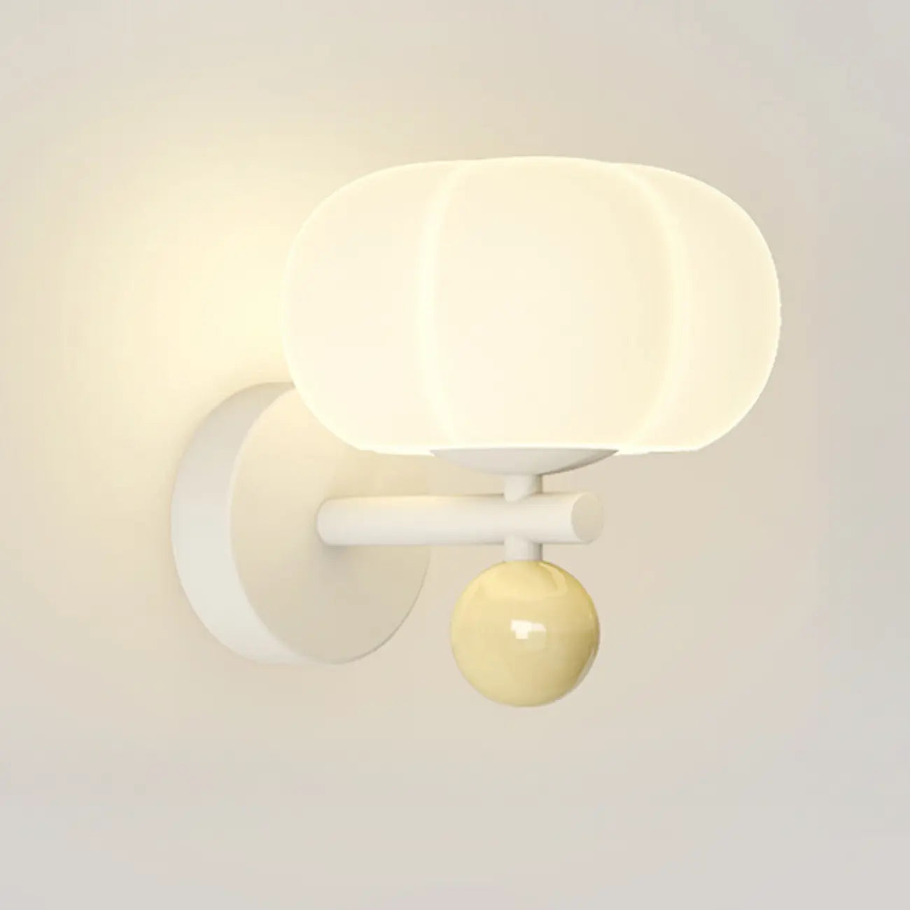 Elegant Pumpkin Wall Sconce with Resin Shade for Bedroom