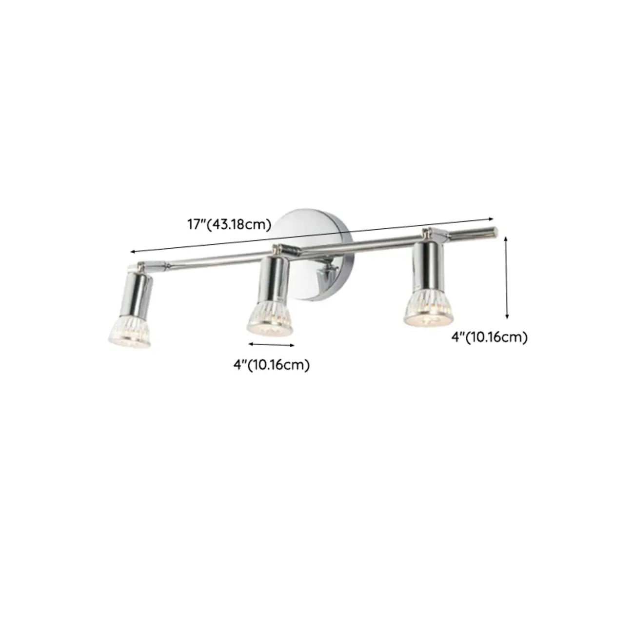 Adjustable Modern Chrome Semi Flush Mount Ceiling Track Light