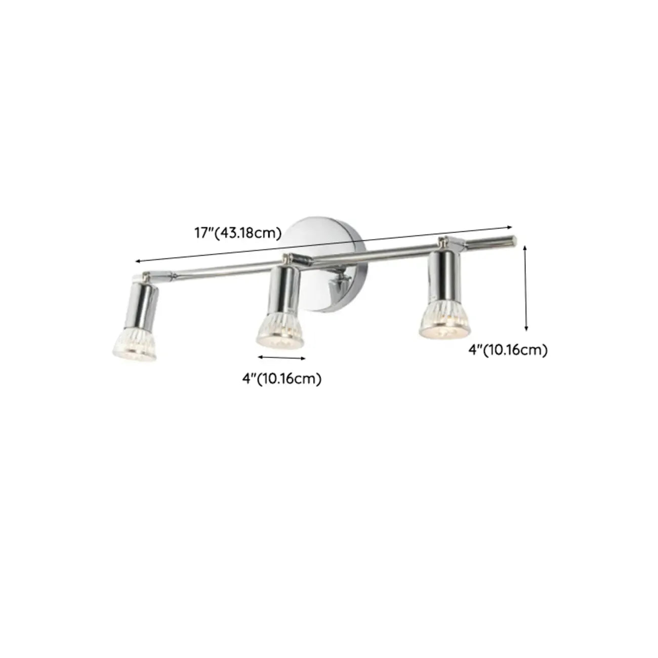 Adjustable Modern Chrome Semi Flush Mount Ceiling Track Light