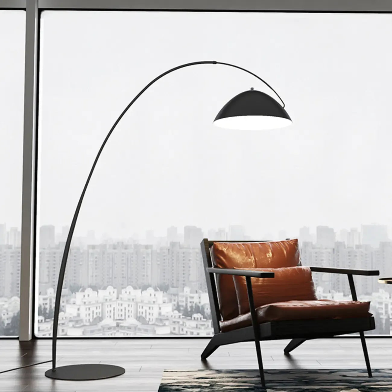 Adjustable Black Arc LED Floor Lamp for Living Room Decor