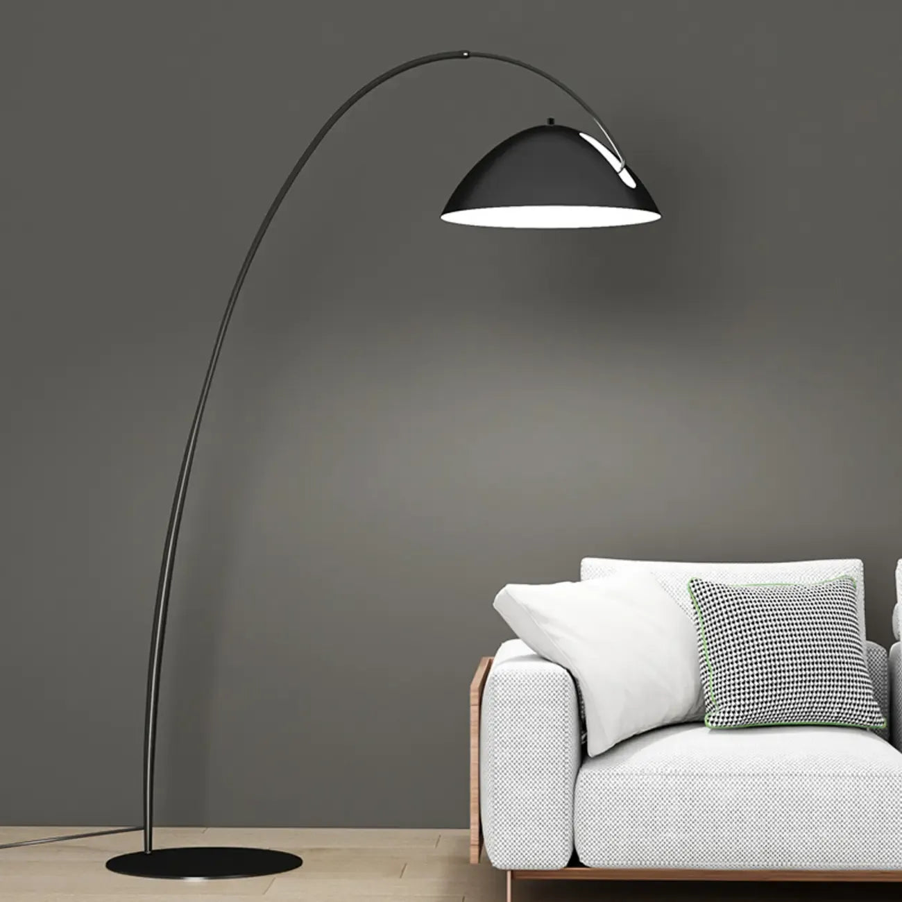 Adjustable Black Arc LED Floor Lamp for Living Room Decor