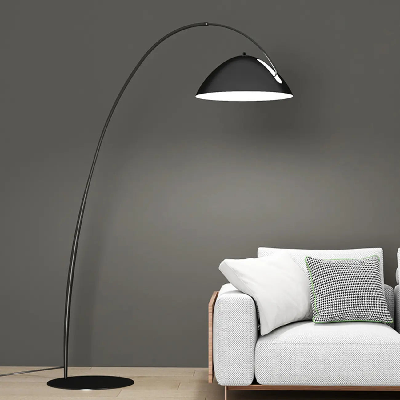 Adjustable Black Arc LED Floor Lamp for Living Room Decor