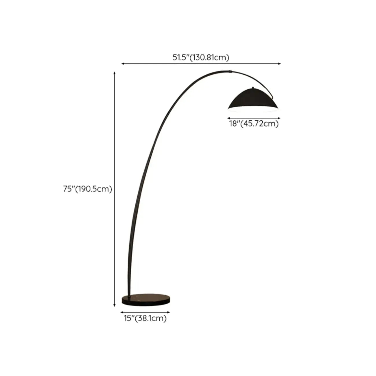 Adjustable Black Arc LED Floor Lamp for Living Room Decor