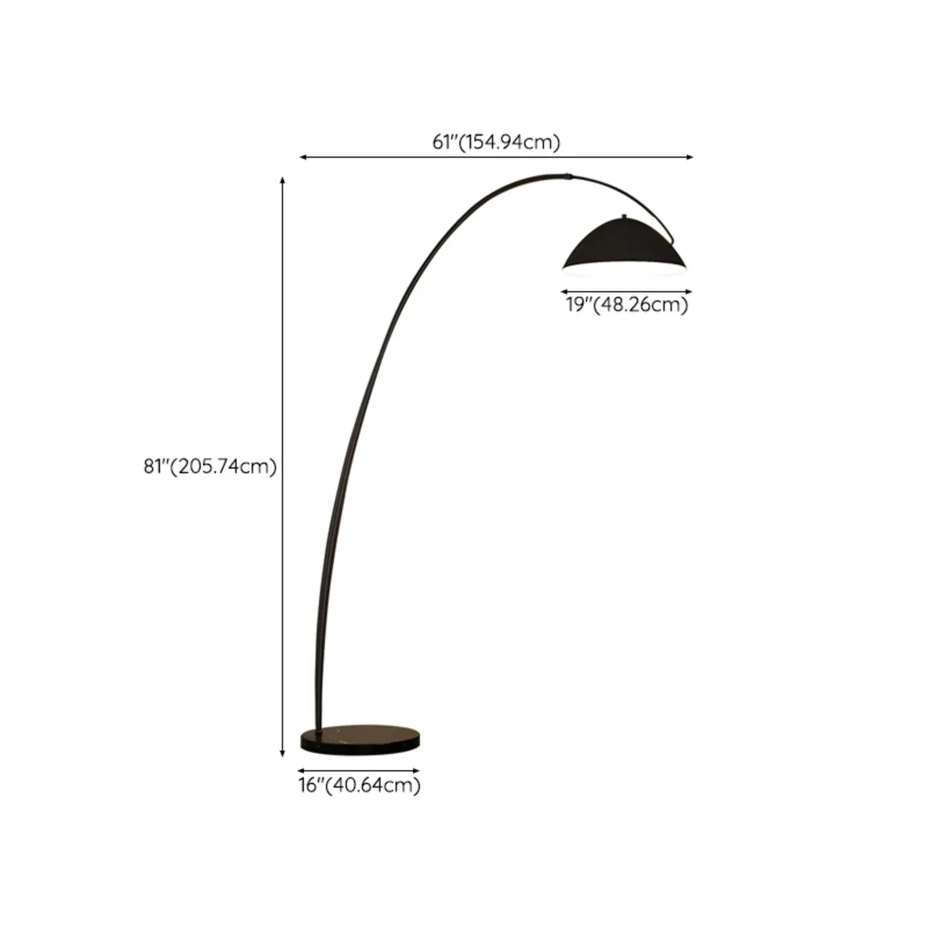Adjustable Black Arc LED Floor Lamp for Living Room Decor