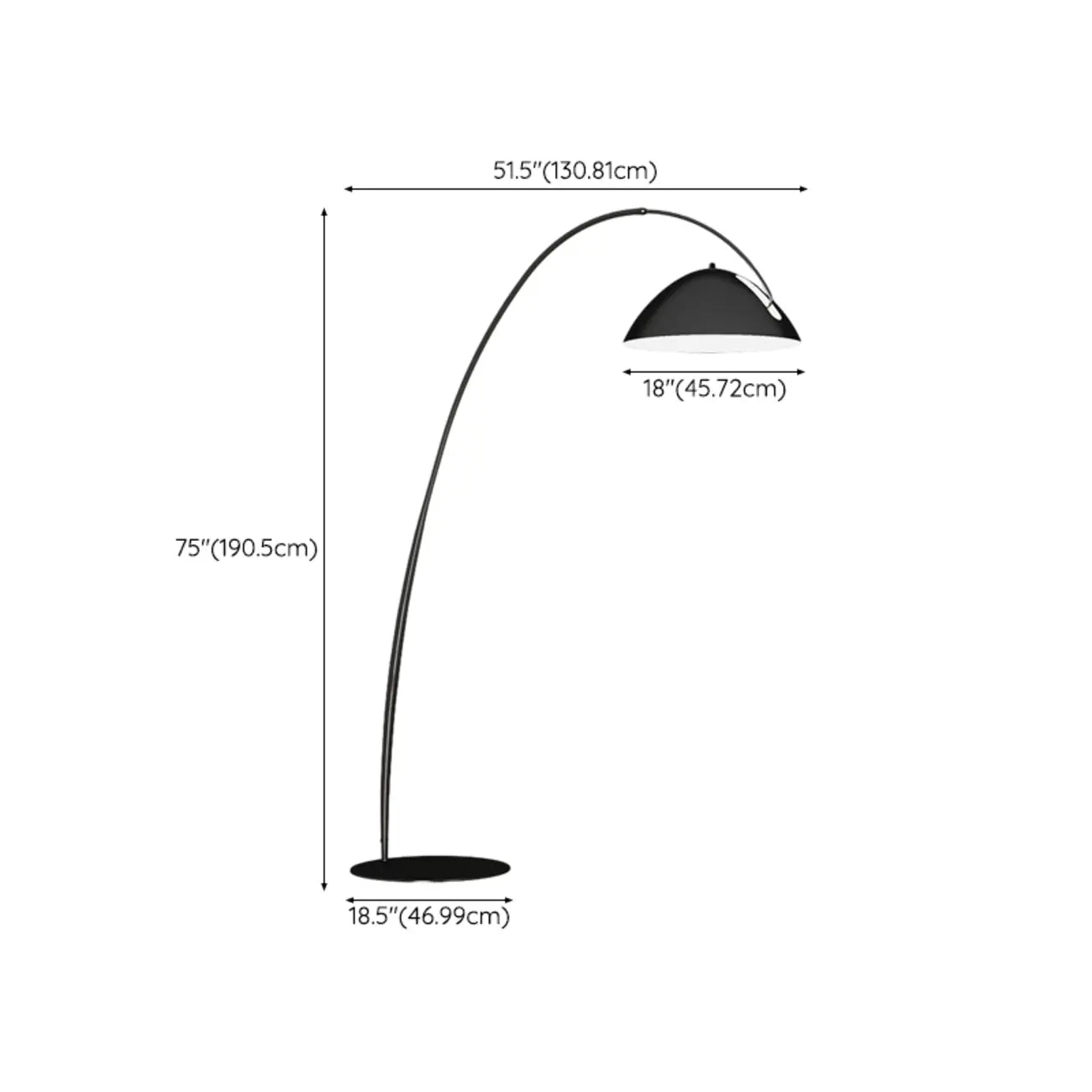 Adjustable Black Arc LED Floor Lamp for Living Room Decor