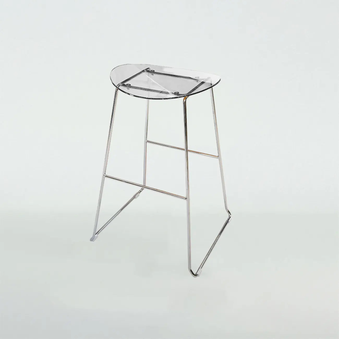 Modern Minimalist Backless Sled Sleek Acrylic Bar Stool