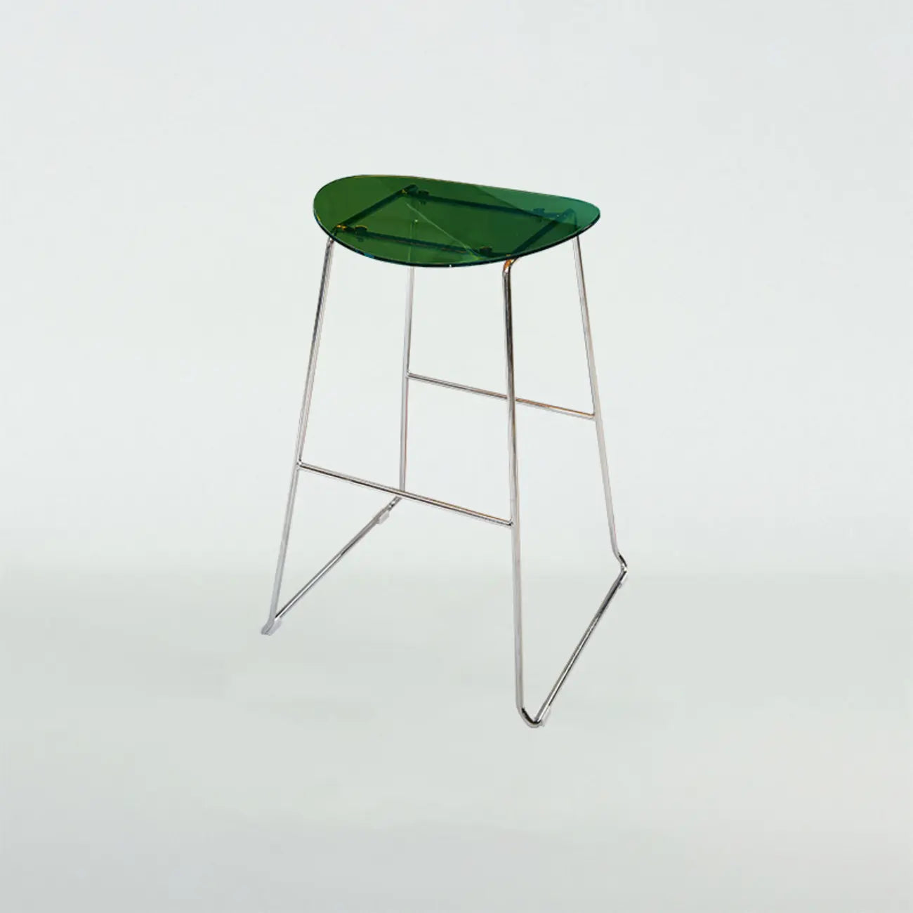 Modern Minimalist Backless Sled Sleek Acrylic Bar Stool