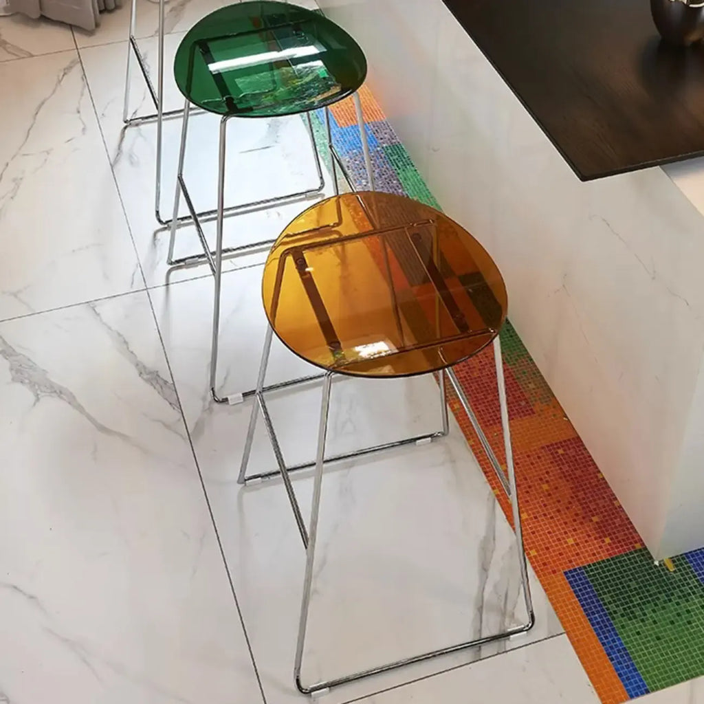 Modern Minimalist Backless Sled Sleek Acrylic Bar Stool