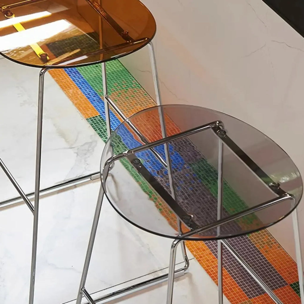 Modern Minimalist Backless Sled Sleek Acrylic Bar Stool