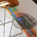 Modern Minimalist Backless Sled Sleek Acrylic Bar Stool