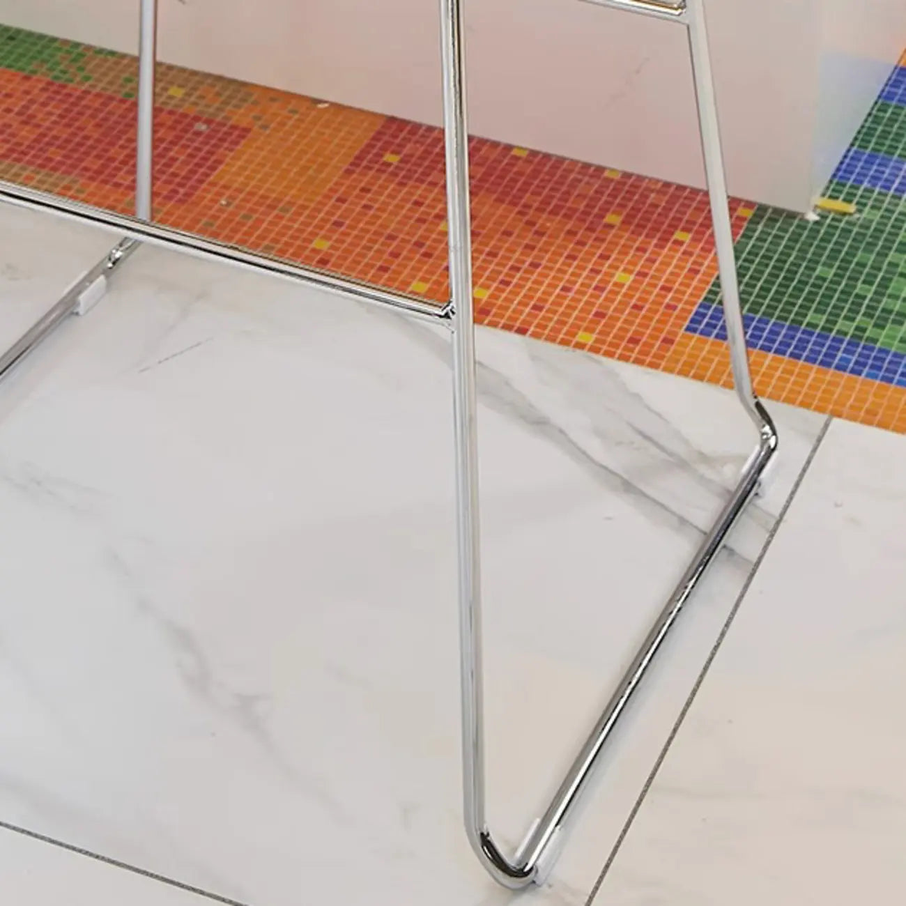 Modern Minimalist Backless Sled Sleek Acrylic Bar Stool