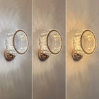 Dimmable Round Crystal Wall Sconce for Living Spaces Decor