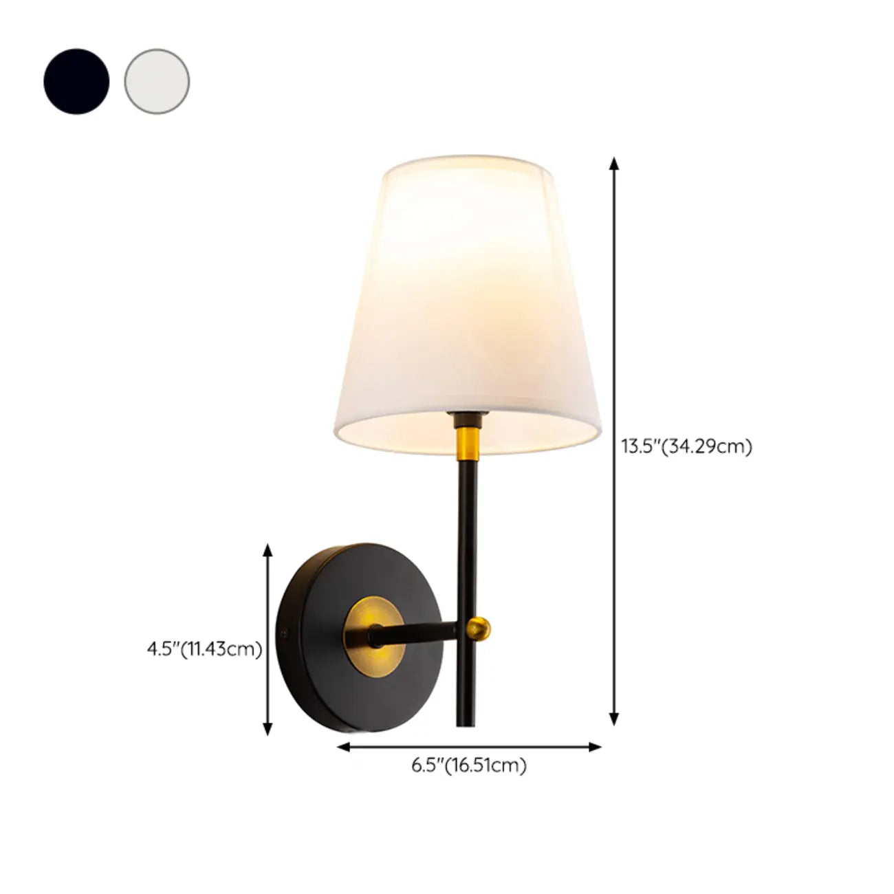 Contemporary Simplicity Metal Fabric Wall Sconce