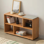 Walnut Wooden Open Shelving End Table for Living Room